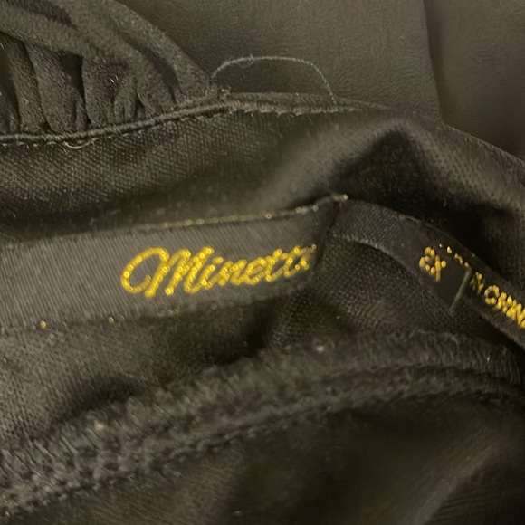 Minnete Black Cocktail Hi Lo Dress Size 2X Chiffon LBD Formal Plunge Neck - Picture 10 of 10